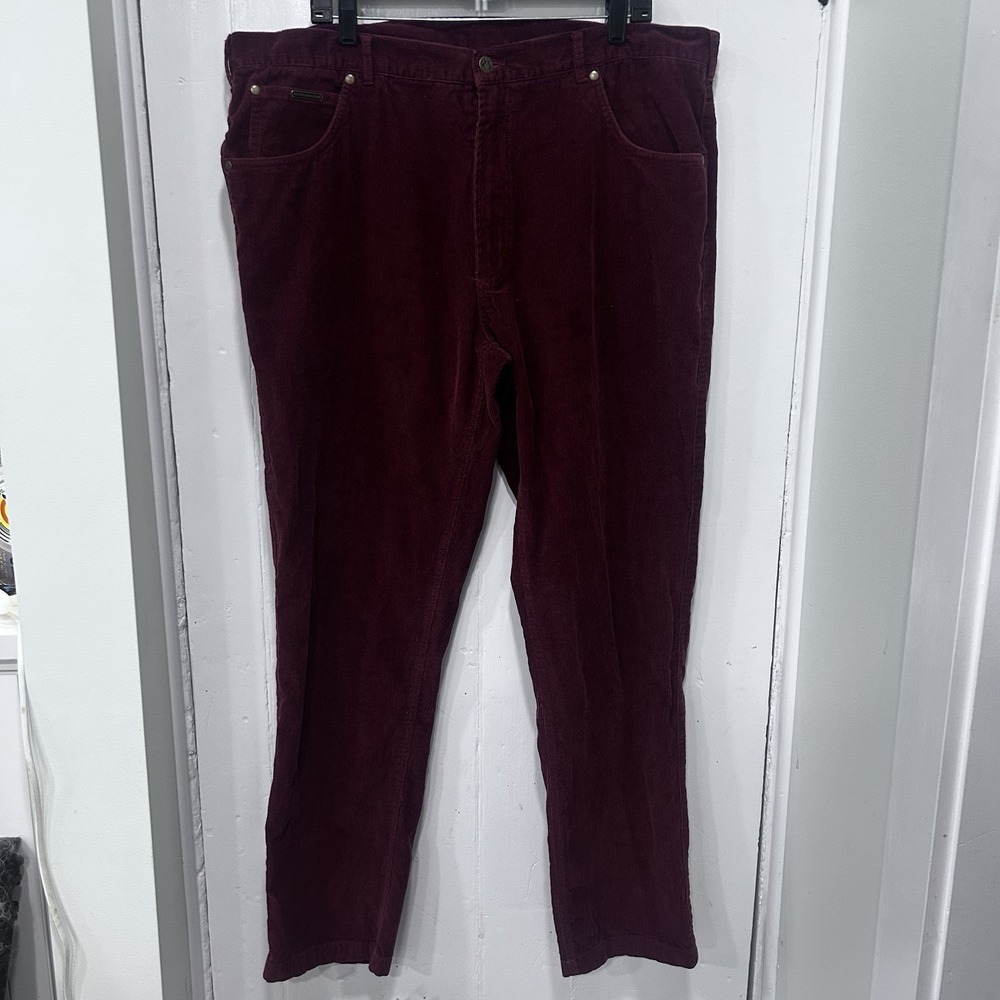 Peter Christian Pants Men W44 L34 Burgundy Corduroy Gentlemen British Preppy
